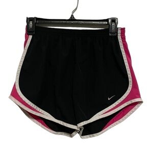 Nike Black and Pink Dri Fit Shorts With Liner Size Medium